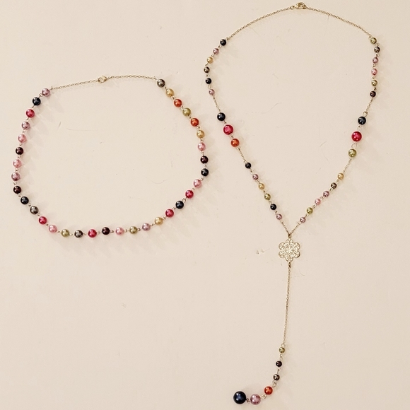 NWOT Pair of multicolored layering necklaces - Picture 1 of 6